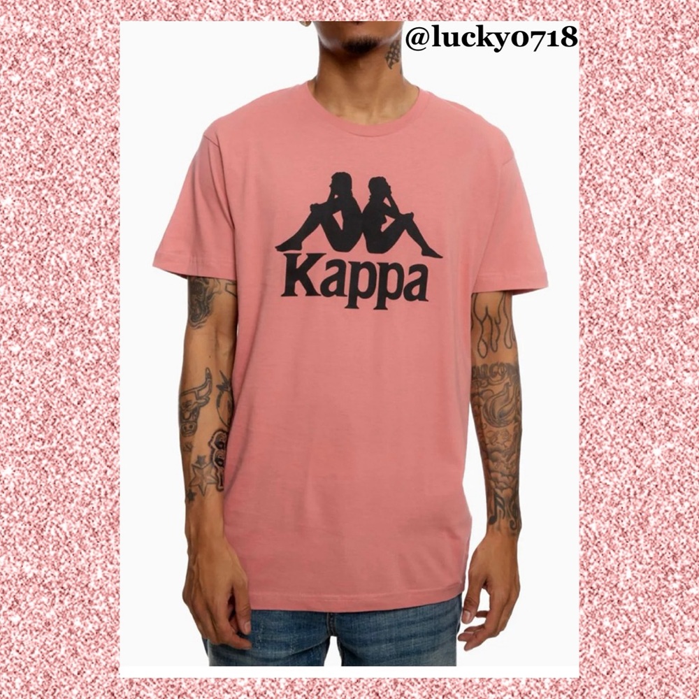 Kappa Men’s NWOT Authentic Estessi Tee in Pink & Black Sz L